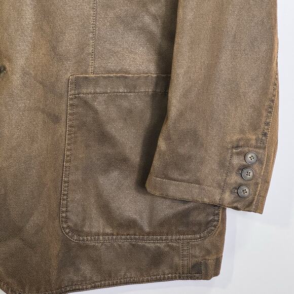 The Territory Ahead Men’s 44R Brown Vintage Style Waxed Canvas Blazer Barn Coat - Picture 4 of 10